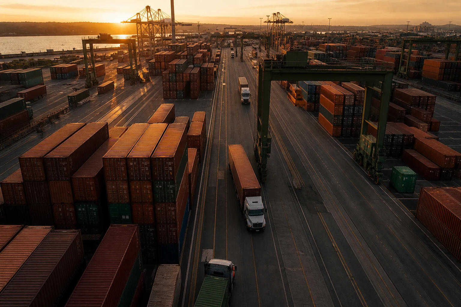 Illustrative freight terminal and intermodal logistics